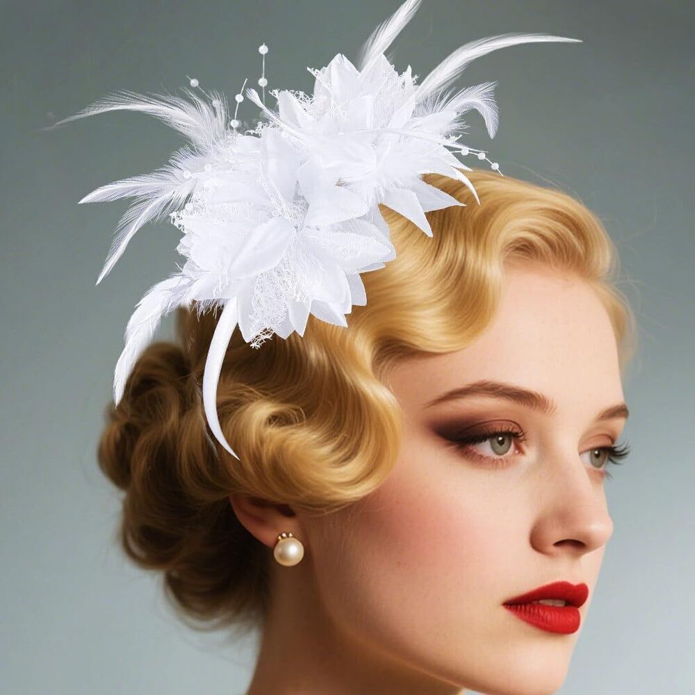 3568 Feather Headband 1920s Fascinator Headpiece Vintage 20s Hair